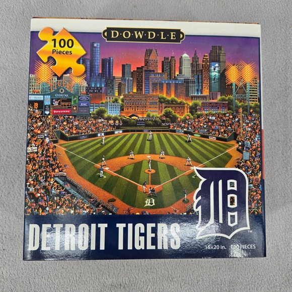 Dowdle Other - Dowdle 100 Piece Detroit Tigers MLB Baseball Jigsaw Puzzle Folk Art 16x20